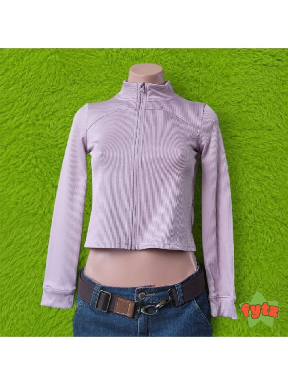 Joe Fresh Active Pastel Lilac Purple Athletic Jersey Zip Top (Kids L)